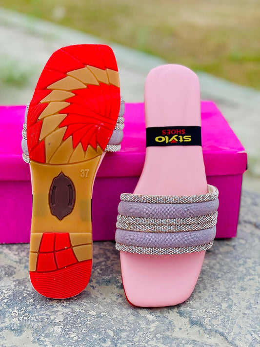 ✨ Elegant Beige Cross-Strap Slippers