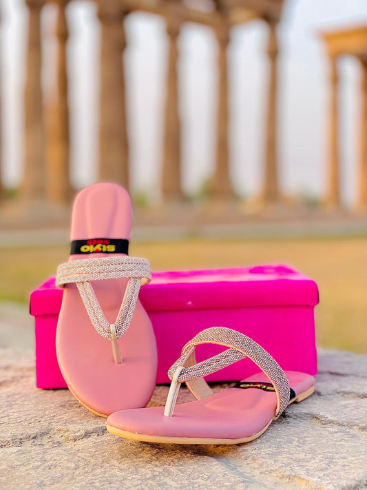 Pink V-Strap Slippers