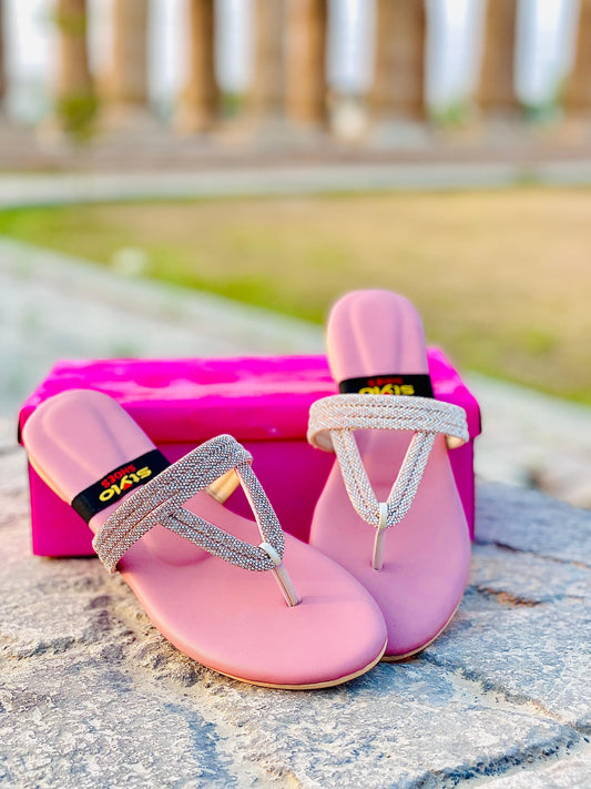 Pink V-Strap Slippers