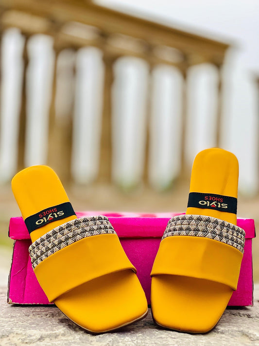 🌟 Mustard Glam Flat Slipper