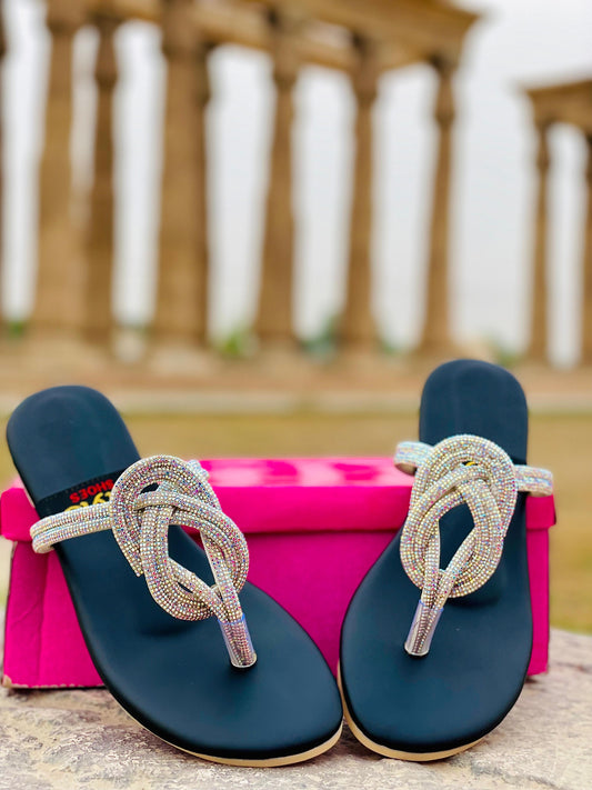 ✨ Rhinestone Slip-On Slippers